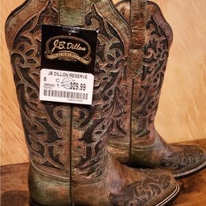 J.B. Dillon Dark Brown Leather Boots